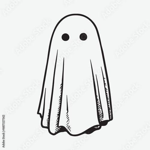 Ghost Sign Isolated Vintage Set Graphic, Ghost Drawing Element Icon Symbol Silhouette Design