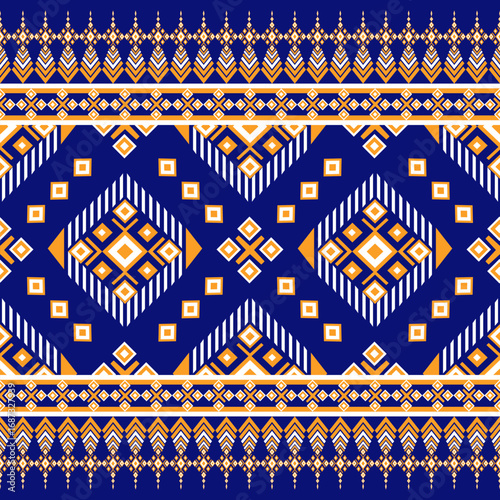 Geometric ethnic pattern seamless background texture, tribal fabric decoration, native style art print graphic design element, carpet wallpaper clothing wrapping batik fabric embroidery style vector 