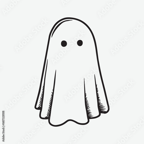 Ghost Sign Isolated Vintage Set Graphic, Ghost Drawing Element Icon Symbol Silhouette Design