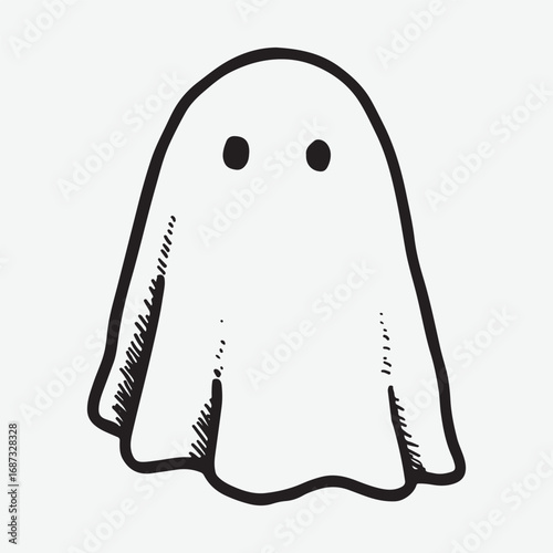 Ghost Sign Isolated Vintage Set Graphic, Ghost Drawing Element Icon Symbol Silhouette Design