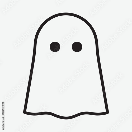 Ghost Sign Isolated Vintage Set Graphic, Ghost Drawing Element Icon Symbol Silhouette Design