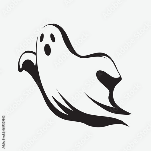 Ghost Sign Isolated Vintage Set Graphic, Ghost Drawing Element Icon Symbol Silhouette Design