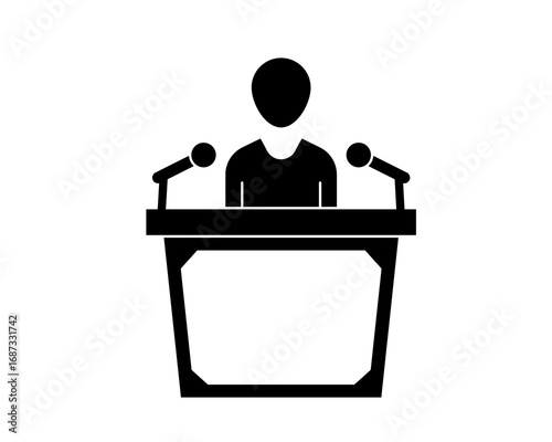 Speaker at Podium Public Speaking, Presentation, Conference, Lecture, Address