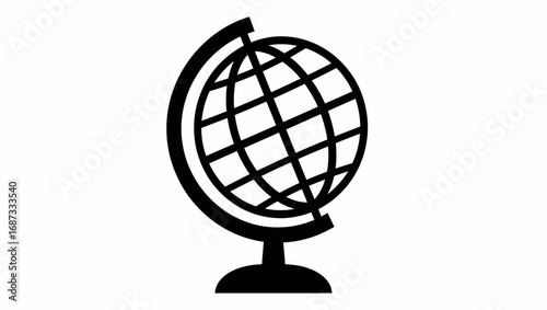 Simple world globe on a stand vector illustration icon