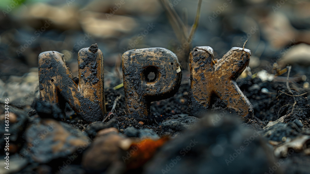 Obraz premium The letters NPK technology creative composition letters