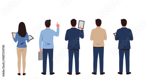 Business Professionals Working with Digital Devices - Modern Office Team