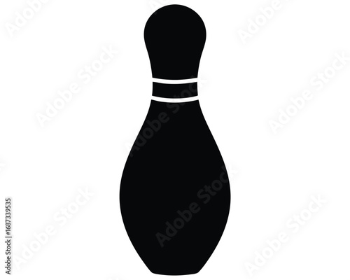 Bowling Pin Icon Simple Black Silhouette