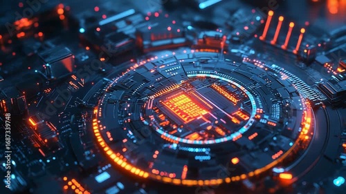 Wallpaper Mural Quantum computing processor performing complex calculations with futuristic technology Torontodigital.ca