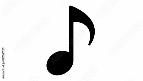 Eighth musical note silhouette vector, illustration, icon