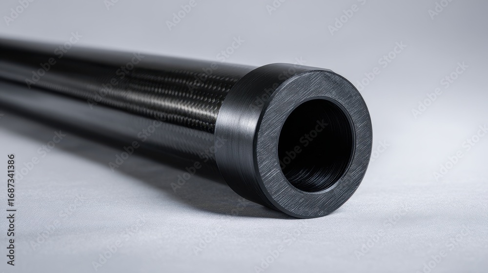 Fototapeta premium Beautiful photo of our primary product is a 36 inch poster tube with a 4.5 inch exterior diameter, made of smooth abs plastic on the inside and a gloss carbon fiber layer on the.