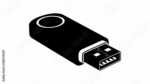 USB flash drive data storage vector illustration icon