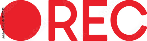 Vector illustration of four REC icons with a red dot, ideal for recording and media design purposes. Rec icons. of record buttons. video recording Sign.