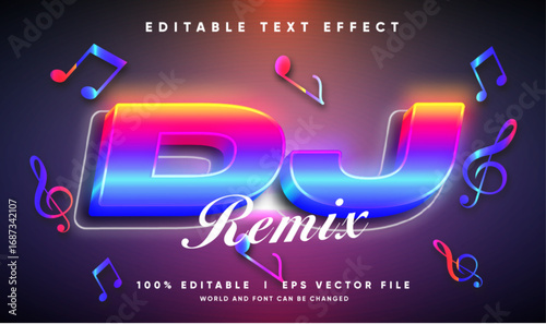 dj remix vector text effect with modern style