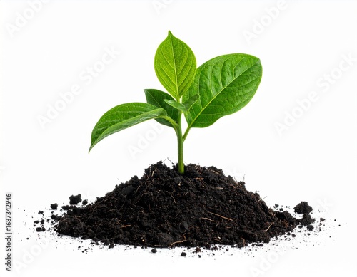 Young Plant Sprouting from Rich Soil Growth, Nature, and New Beginnings