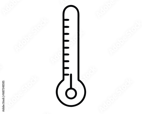 Simple Line Thermometer Icon Vector Illustration