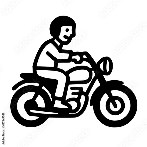 Excited rider enjoys classic motorcycle journey