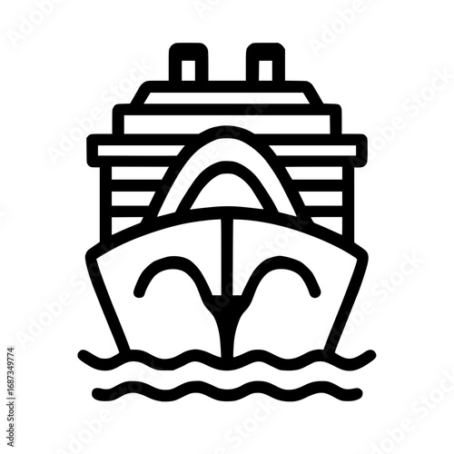 Elegant cruise ship glides across gentle waves