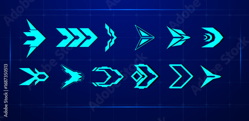 Futuristic arrow blue. Vector illustration