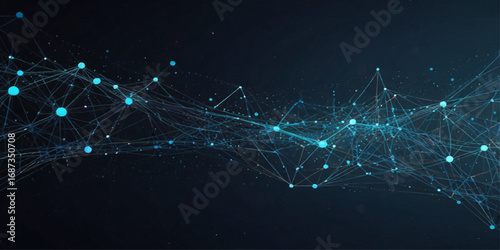  Abstract Network Connection Visualizing Digital Connectivity. A dynamic and visually captivating abstract image showcases a complex network of interconnected points and lines.