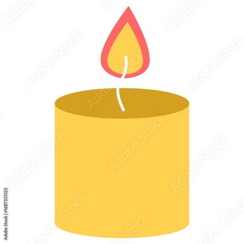 Winter burning candle vector illustration