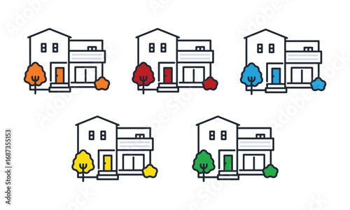 戸建てのシンプルなベクターアイコンイラスト素材 ベクター (Simple vector icon illustration material of a detached house). vector illustration eps file.
