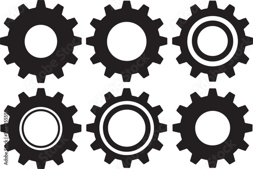 Black gears mechanical components industrial engineering