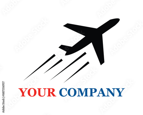 Airplane logo design for aviation, travel, and airline company