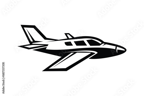 Abstract jet airplane logo for professional airline company