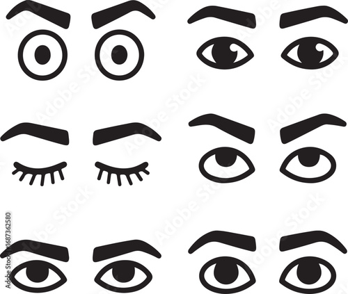 Black Silhouette Eye Icons eyes eyebrow