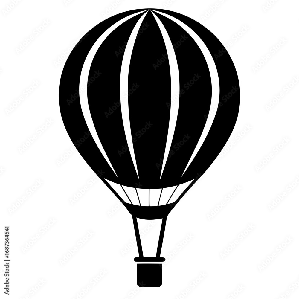 Naklejka premium Hot Air Balloon Silhouette Vector