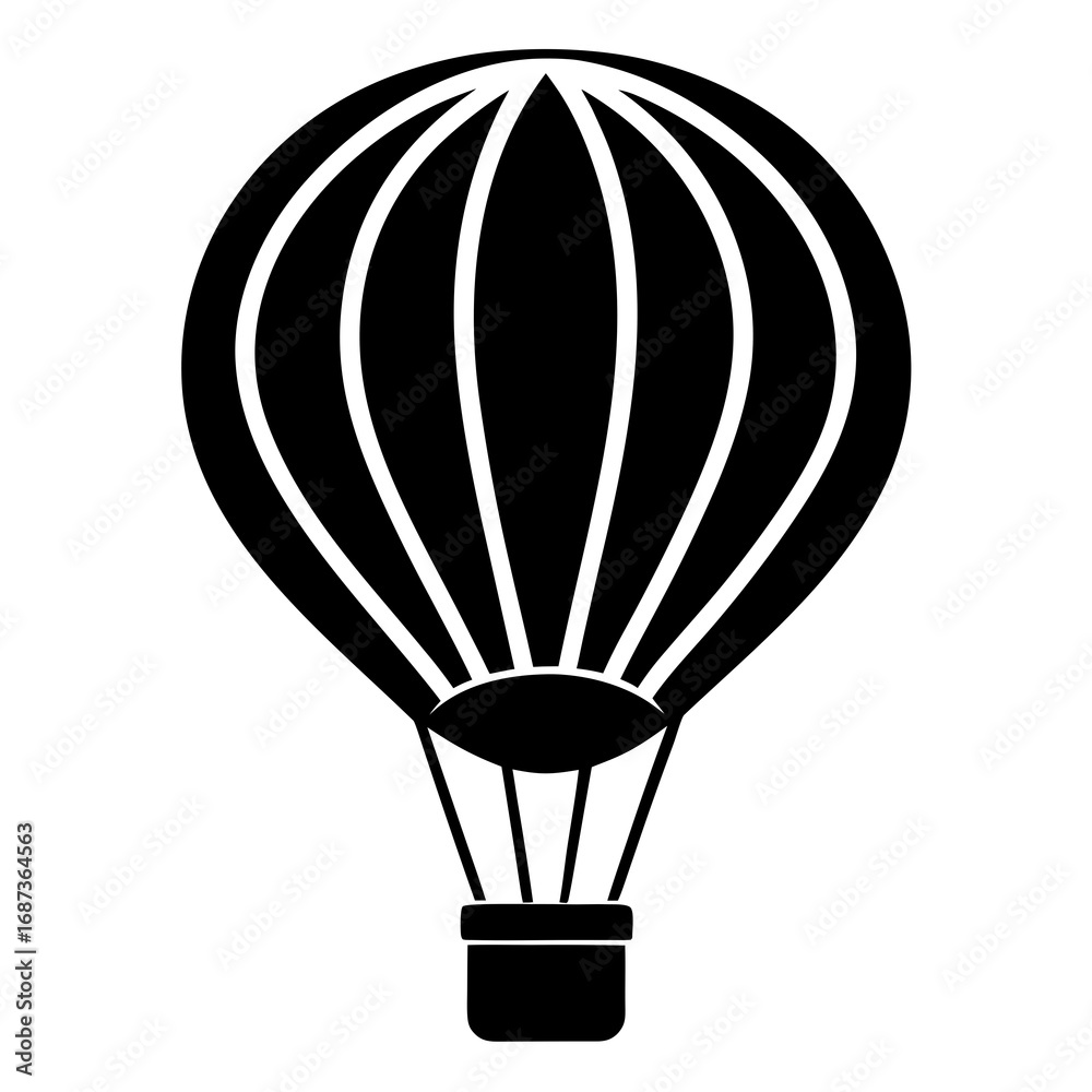 Fototapeta premium Hot Air Balloon Silhouette Vector