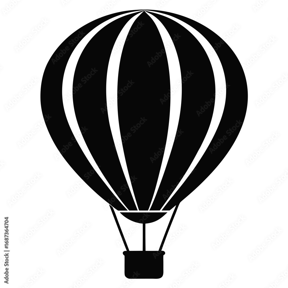 Fototapeta premium Hot Air Balloon Silhouette Vector