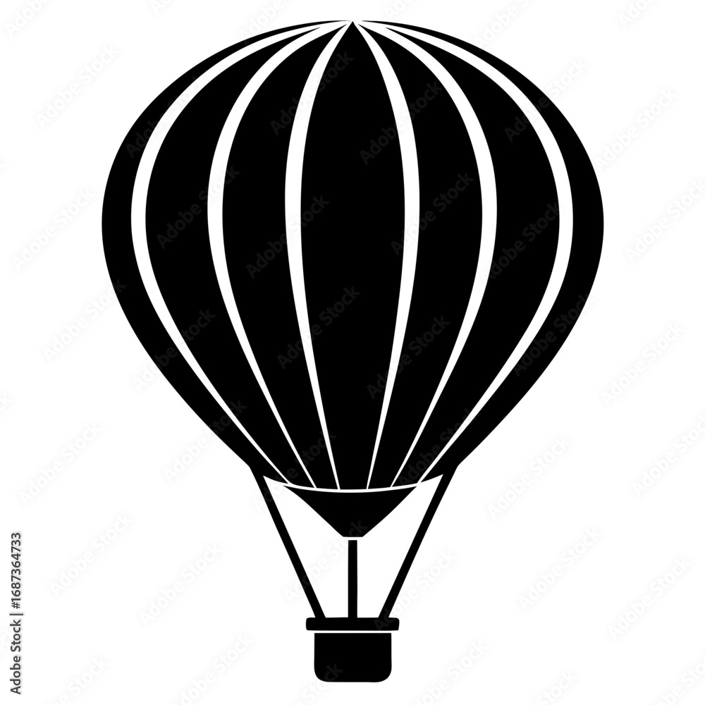 Fototapeta premium Hot Air Balloon Silhouette Vector