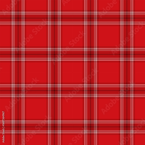 Plaid seamless pattern in red.Christmas, winter tartan check seamless pattern.Vector illustration geometric background for fabric and prints.