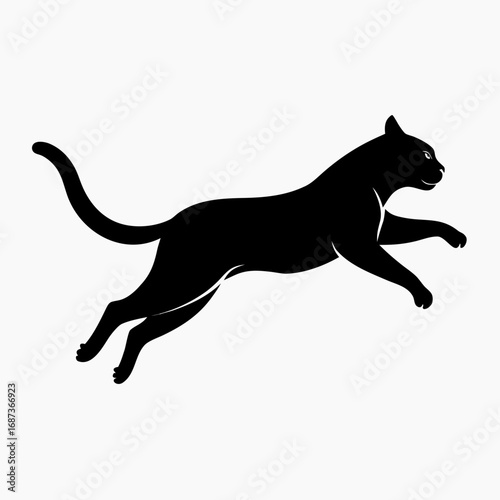Jumping Cat Silhouette Vector