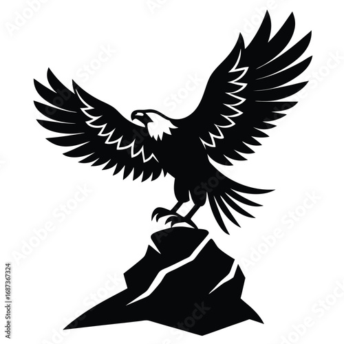 Bald Eagle Flying Soon Eagle Detailed black-and-white line art of a bald eagle in mid-flight with wings fully spread and talons forward, dynamic perspective, crisp vector-ready ink outlines, high-cont