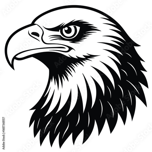 Bald Eagle Flying Soon Eagle Detailed black-and-white line art of a bald eagle in mid-flight with wings fully spread and talons forward, dynamic perspective, crisp vector-ready ink outlines, high-cont