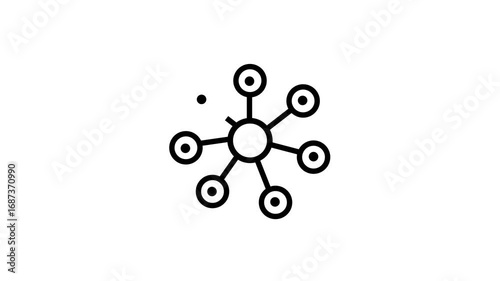 Network system, network connections with people icons and man icon animation.