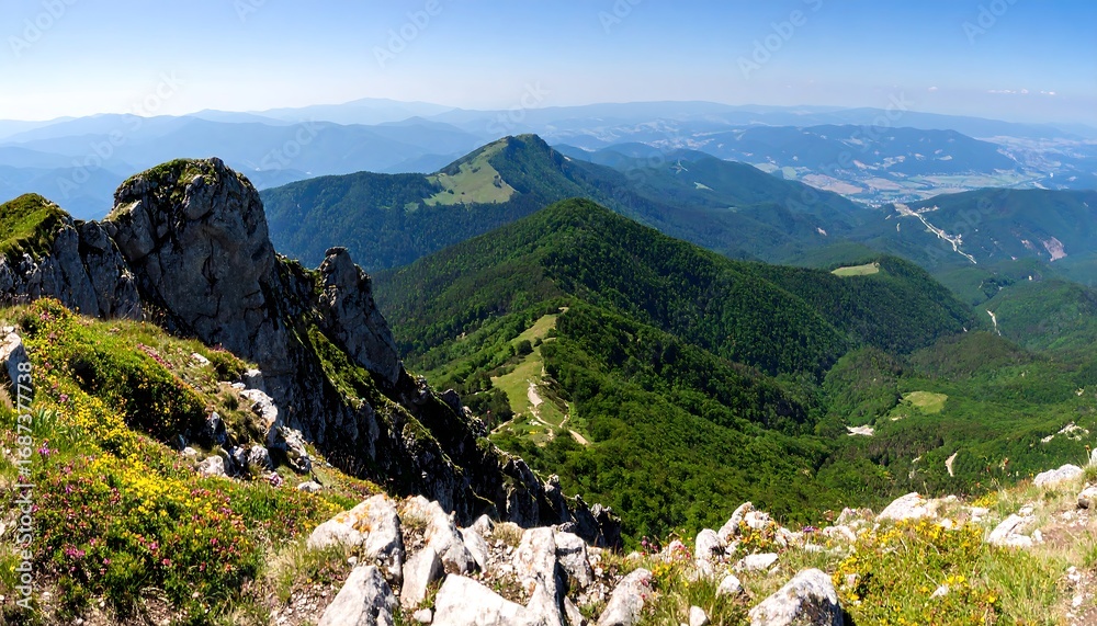 Obraz premium Panoramic mountain vista
