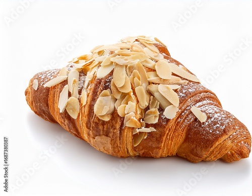 Wallpaper Mural delicious almond croissant isolated on white background Torontodigital.ca