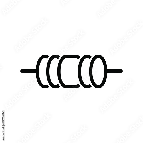Inductor Symbol Icon for Electronics, Circuit Design, Engineering, and Education
