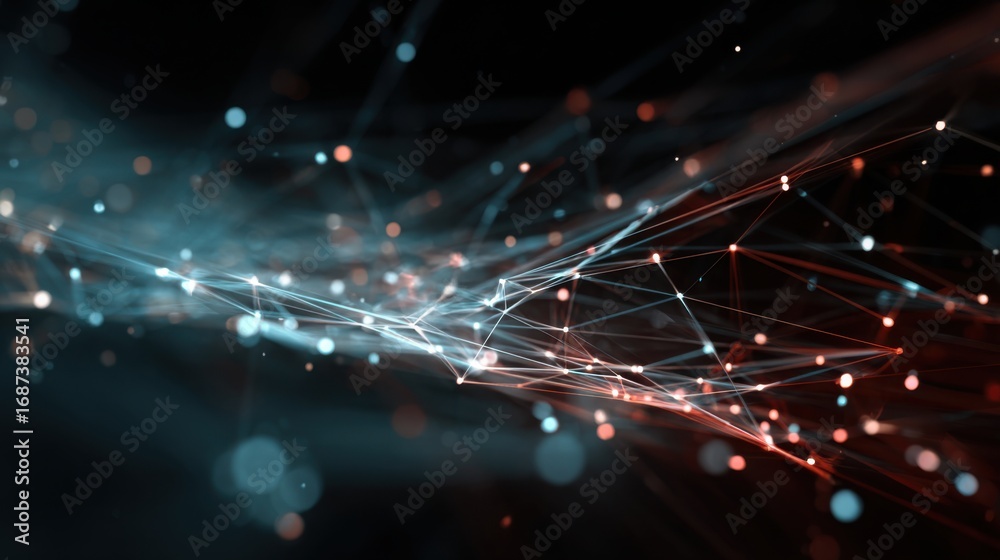 Naklejka premium glowing network lines abstract art