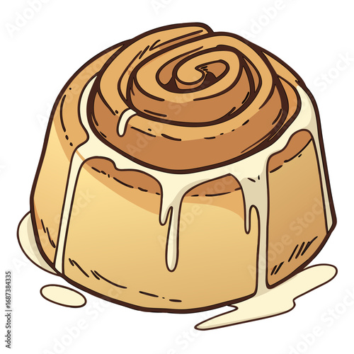 Sweet Cinnamon Roll Delight An Irresistible Treat Illustration