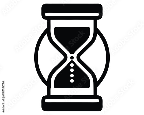 Modern Minimalist Hourglass Sand Timer Icon Symbolizing Passing Time