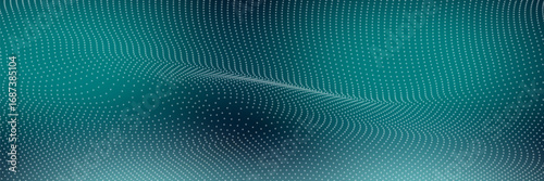 Abstract digital waving 3d particle technology background design. Futuristic moving dots particles, vector illustration