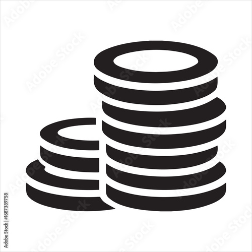 Unstable or Tipping Coin Stack Icon