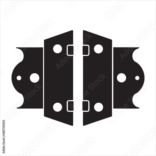  A Simple Door Hinge Silhouette Vector Illustration