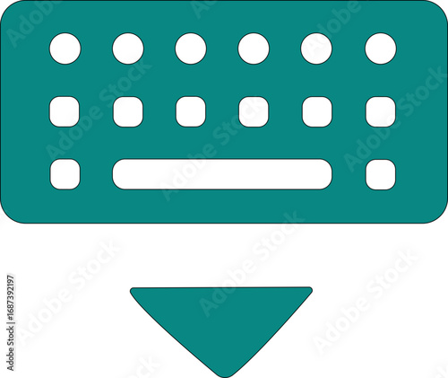 keyboard down glyph flat vector icon, Computer keyboard black line icon ,Editable design icon of keyboard and electronic device infographics. digital devices concepts Vector Modern design.,