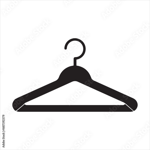 Wooden Clothes Hanger Icon Silhouette