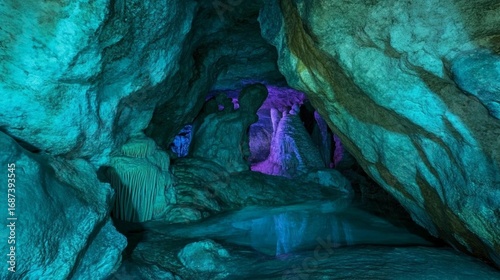 Enchanted Cave: Teal & Purple Glow